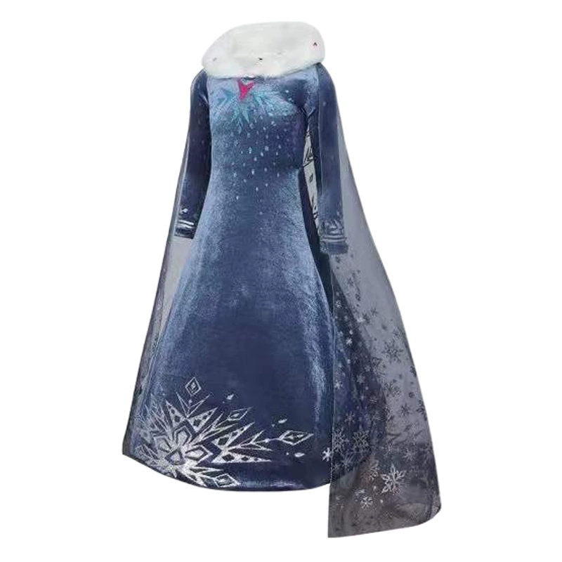 Платье принцессы Эльзы «Холодное сердце» для девочек, осенне-зимнее оптовое платье-свитер «Эльза», платье для выступлений «Холодное сердце» 2