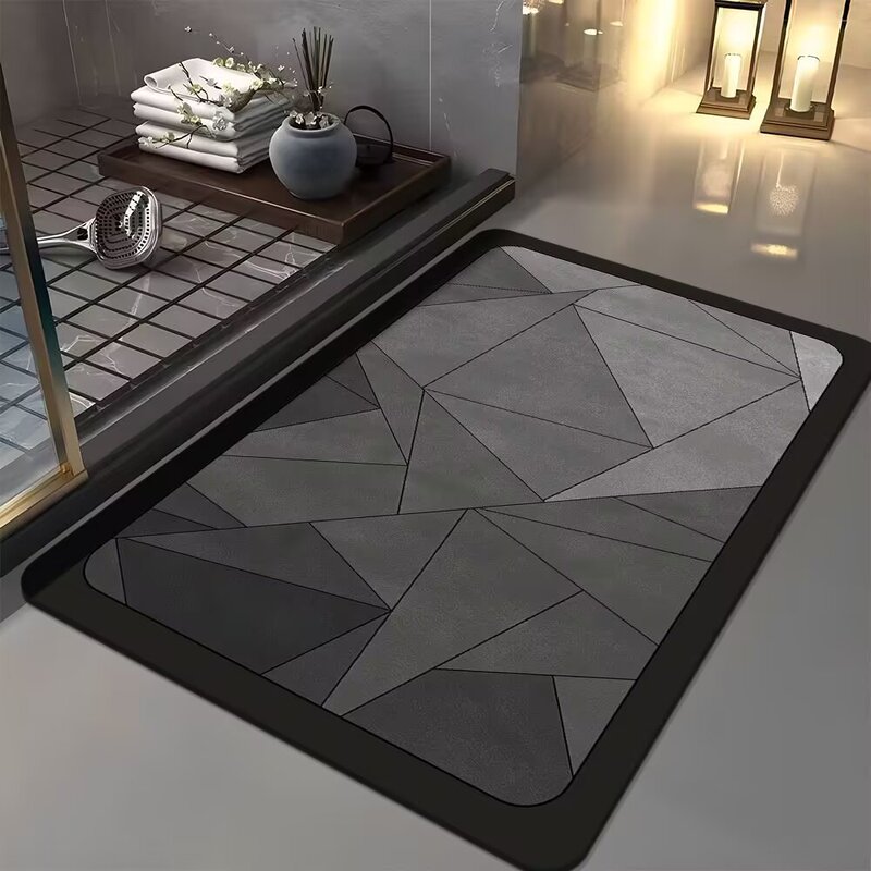 Cross-Border Simple Geometric Diatomaceous Earth Floor Mats for Home Bathroom Entrance, Water-Absorbent, Non-Slip, Quick-Drying Foot Mats Wholesale Cross-Border Simple Geometric Diatomaceous Earth Floor Mats for Home Bathroom Entrance, Water-Absorbent, Non-Slip, Quick-Drying Foot Mats Wholesale