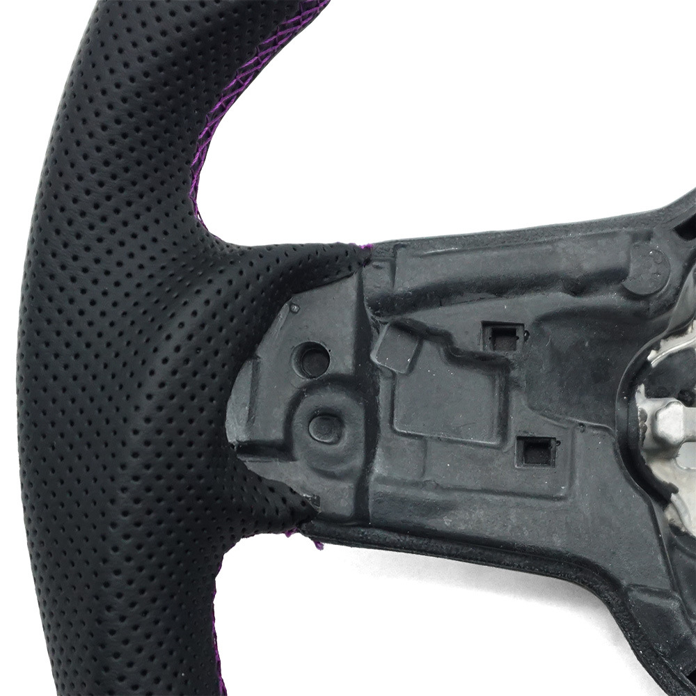 Suitable for Golf 7 7.5 GTI carbon fiber RLINE sports steering wheel with purple stripe and purple return-to-center mark