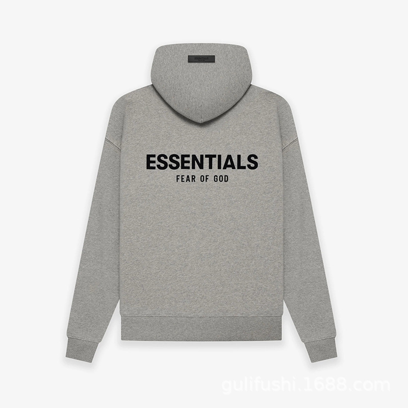 thumbnail for FOG double-line ESSENTIALS eighth season double-line high street tide brand sweater back flocking printed hooded sweater