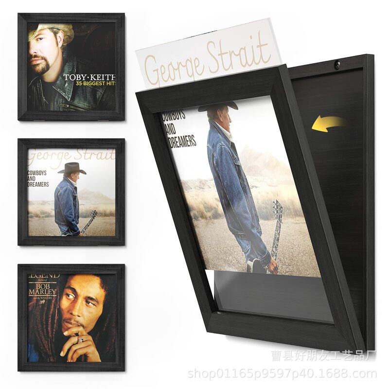 Record Storage Photo Frame Wall-Mounted Album Display Rack Record Rack Wall Storage Cd Poster Record Rack Record Frame