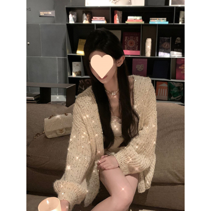 時尚小香風穿搭領針織衫秋冬韓版潮流毛茸茸漸變色設計上衣
