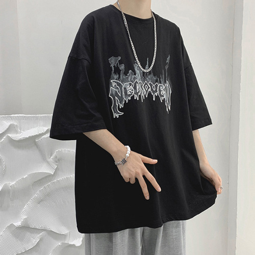 Heavyweight T-shirt for Men and Women, Design-Savvy, Niche, Summer Trend, Short-Sleeve, Streetwear Brand, Pure Cotton, High-End, American Street Style Clothing