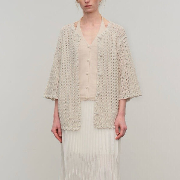 Yii*Ce Breathable Crochet Cardigan for Women 26Ss Summer New Solid Color Knit Top Direct from the Factory Yii*Ce Breathable Crochet Cardigan for Women 26Ss Summer New Solid Color Knit Top Direct from the Factory