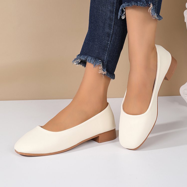 Todos los zapatos de mujer zapatos de cabeza cuadrada para mujeres otoño 2025 nuevo ligero super suave zapatos de granja zapatos de trabajo zapatos de mujer