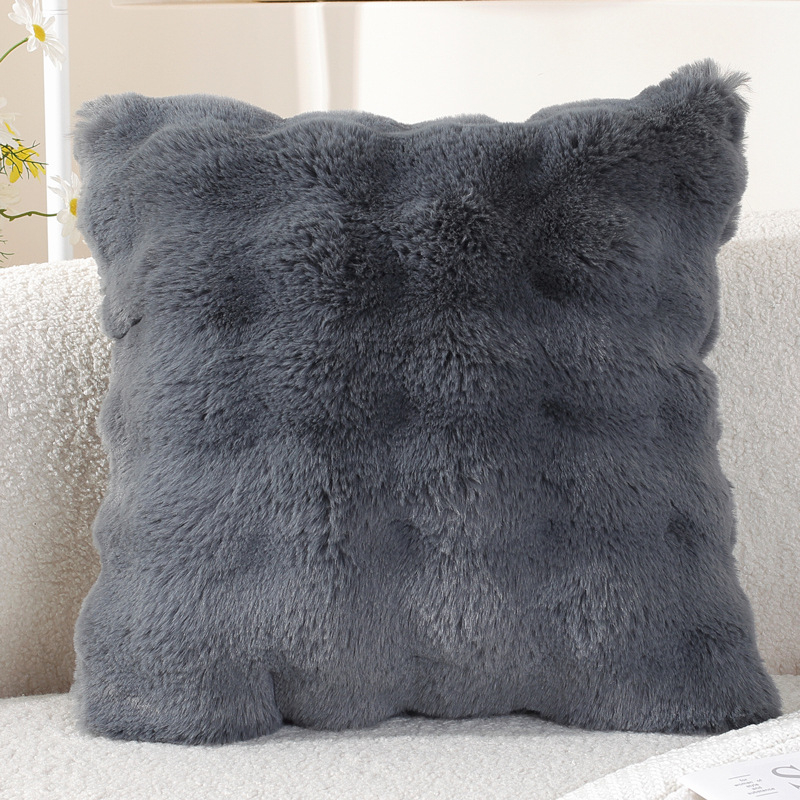 Fallo de conejo almohada de peluche balcón ventana flotante almohada de aire crema almohada de sofá sala de estar cojín de alta calidad invierno