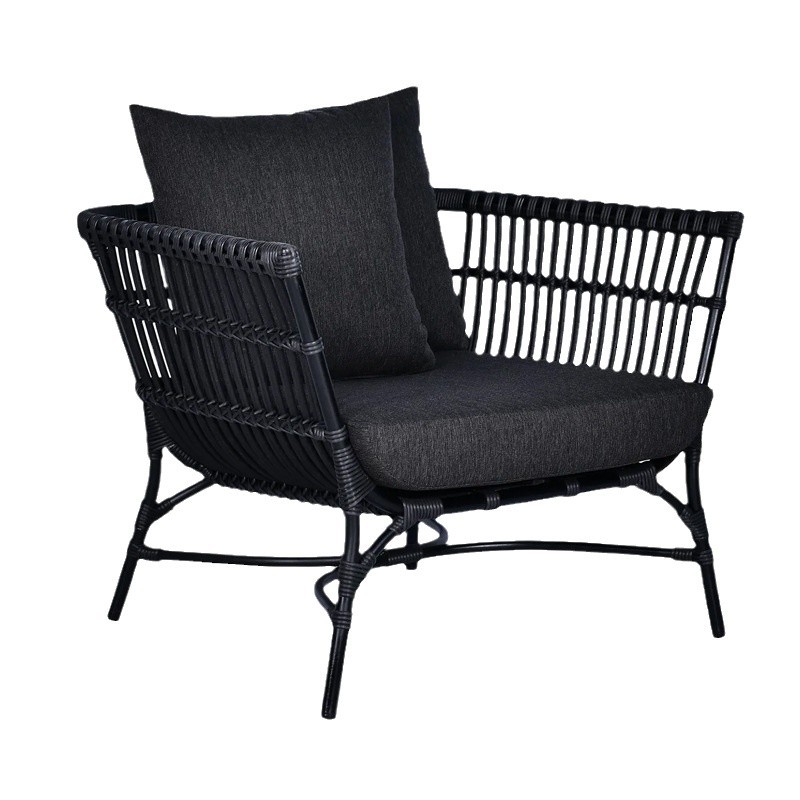 Sofá de ratán al aire libre nórdico Terraza Jardín Villa Al aire libre Impermeable Protector solar Ocio Combinación de patio Muebles de terraza