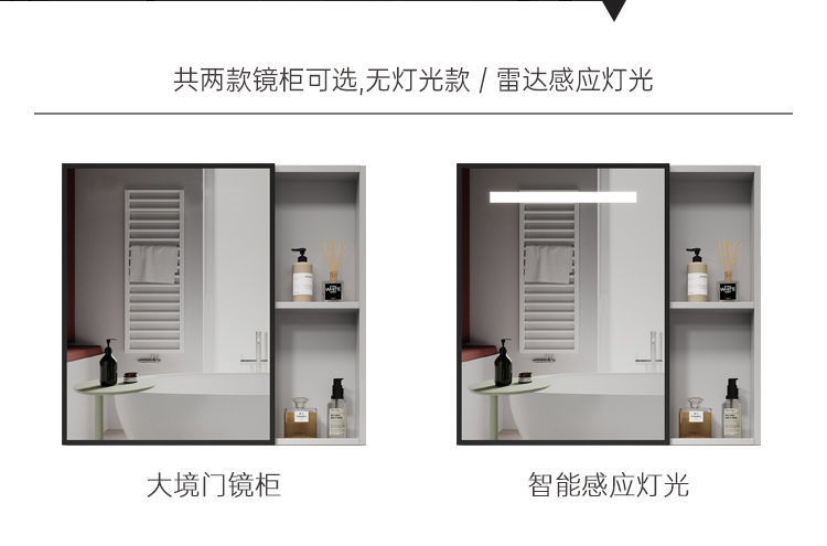 Space aluminum alloy bathroom cabinet, integrated bathroom washbasin, ceramic washbasin, smart mirror cabinet undefined