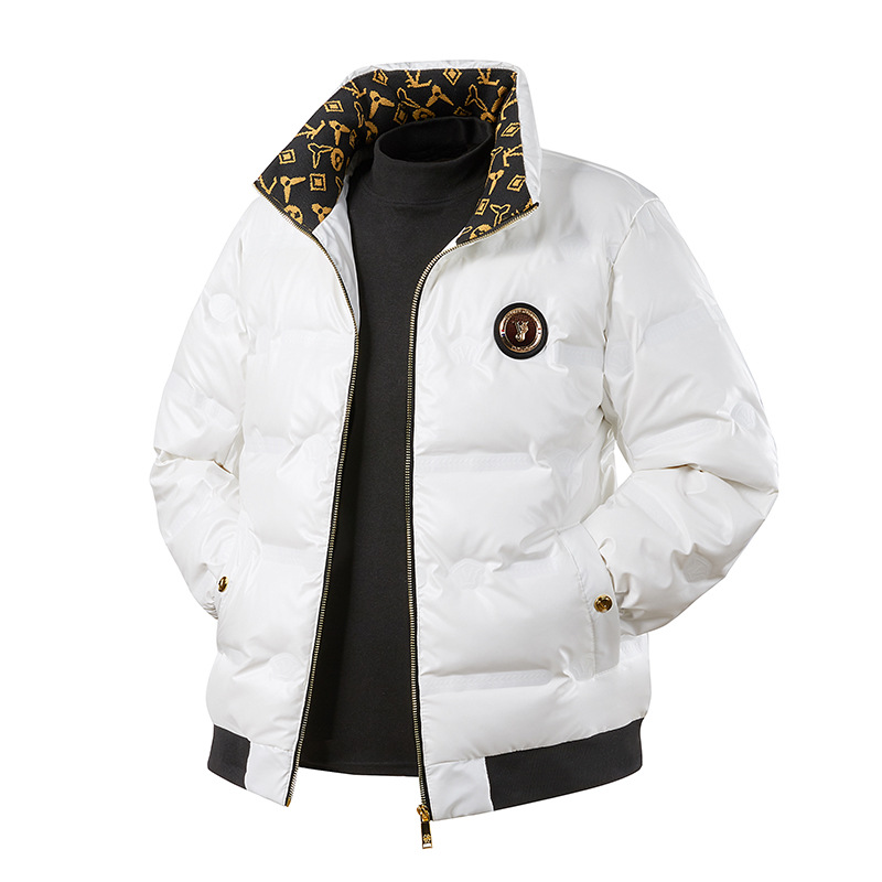 亮面羽绒服男立领时尚流行新款青年学生潮牌工装冬季保暖休闲外套