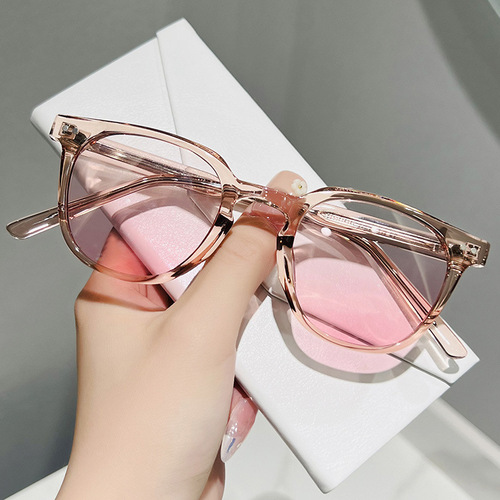 17175 New Gradient Blush Sunglasses Sunglasses Fashion Trend Sunset Red Plain Eyeglasses Sunglasses Wholesale