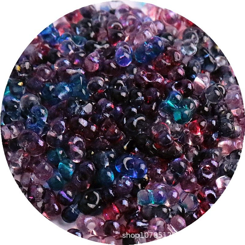 Glass transparent two-color accessory handmade, beads, 6mm, gradient