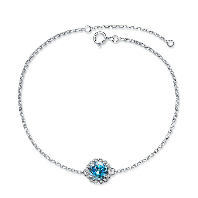 S925 joyería de plata estrella piedra grande y pequeña pulsera de moissanita mujer D color 1 quilate joyería en vivo fábrica al por mayor
