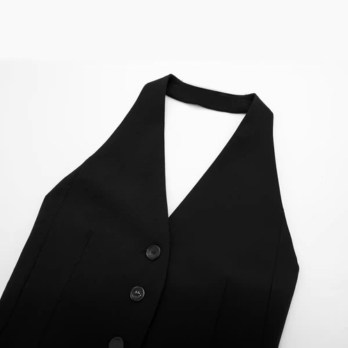 ZR foreign trade wholesale European and American style women's clothing French backless halter neck short vest top 7926446 800