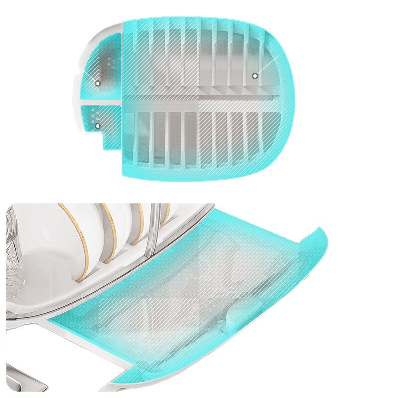 収納ラック家庭用キッチン二層食器棚蓋付き排水トレイ収納ボックス食器ボックス収納ラック|undefined