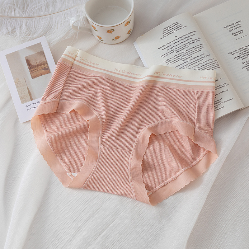 Algodón de algodón de las mujeres entrepierna antibacteriana Mediados de cintura calzoncillos japoneses verano chica delgada pantalones cortos cabeza ropa interior sin costuras