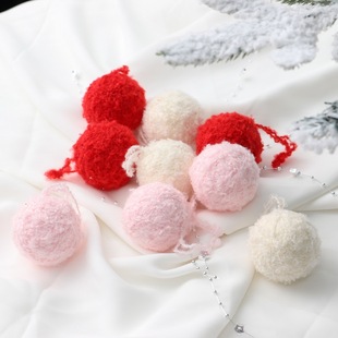 Christmas ball 5cm wool ball Christmas pendant ball christmas toy pink Christmas ball Christmas pendant