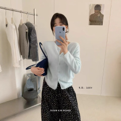 8.20 韩系圆领针织衫2025早秋季新款简约休闲毛衣外套女26881