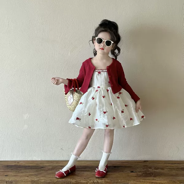 Red cardigan