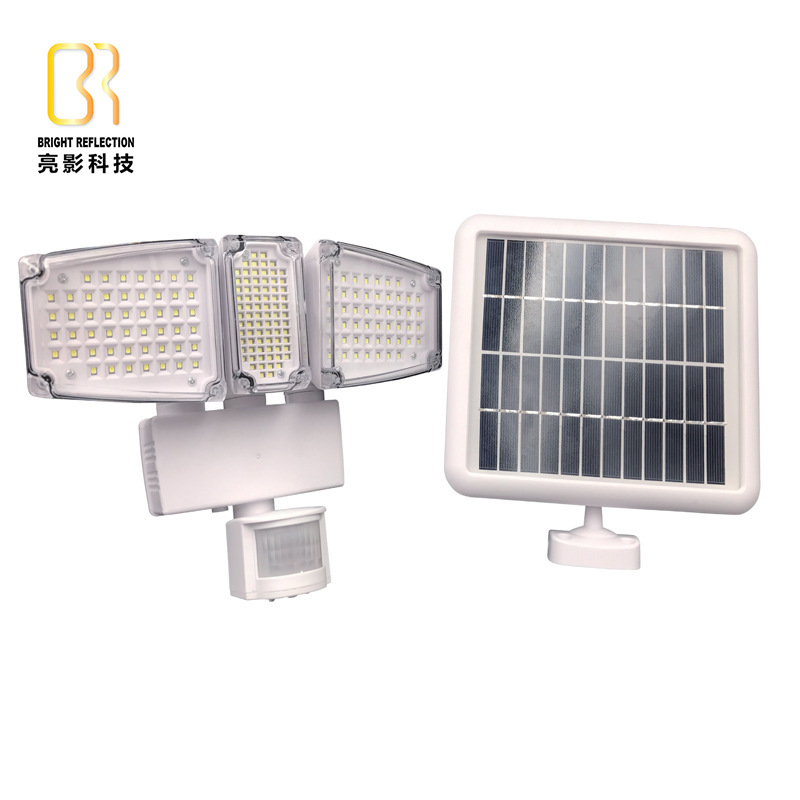 Luz de pared solar con sensor, doble cabeza, para iluminación de jardín - Estilo de fábrica