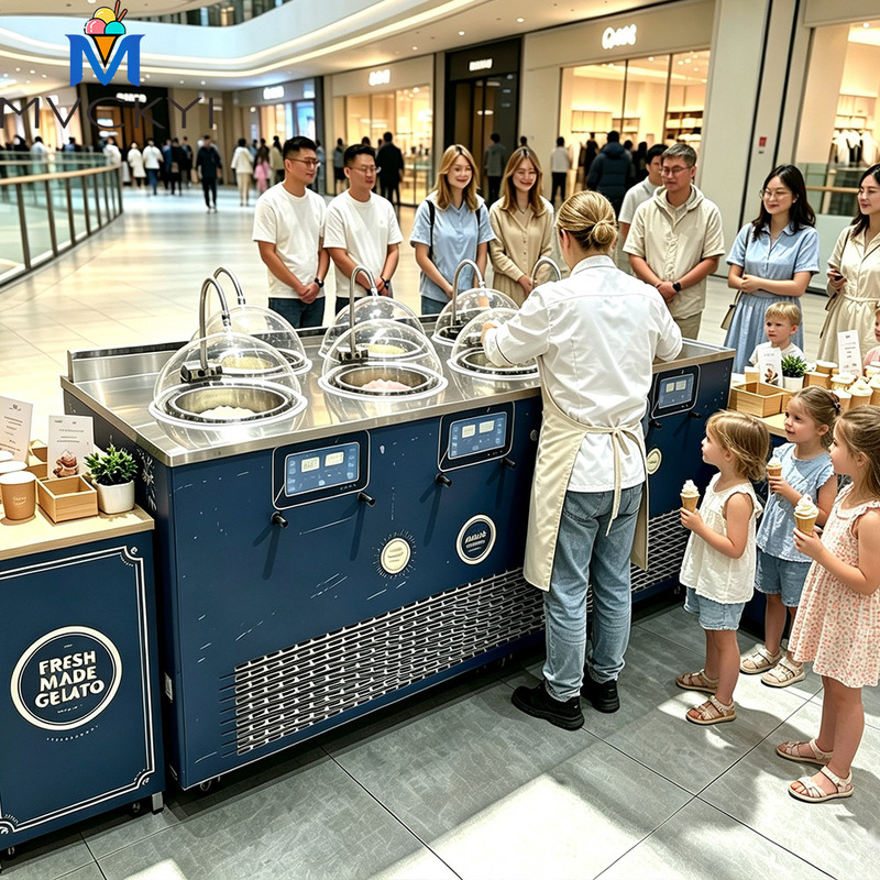 Factory eight-cylinder commercial ice cream equipment for front desk, Italian handmade ice cream machine, Gelato Maker Factory eight-cylinder commercial ice cream equipment for front desk, Italian handmade ice cream machine, Gelato Maker