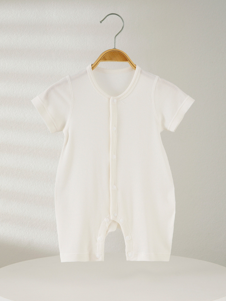 Kemai'Er Baby Summer Modal Jumpsuit Thin Short-Sleeved 0-2 Years Old Romper for Boys and Girls