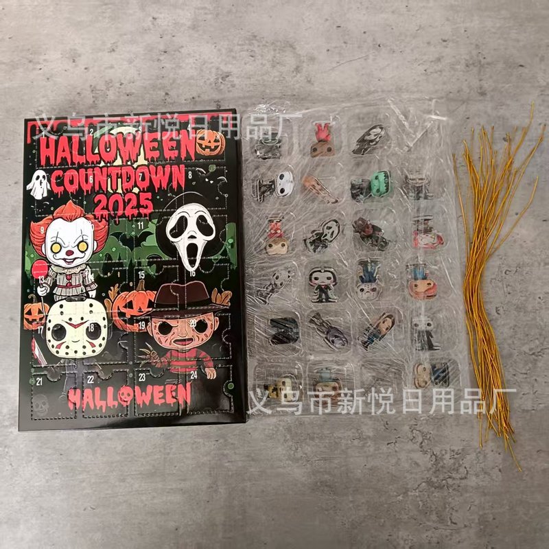 24 Days Countdown Calendar 万圣节圣诞节倒数盲盒日历演出摆件|undefined