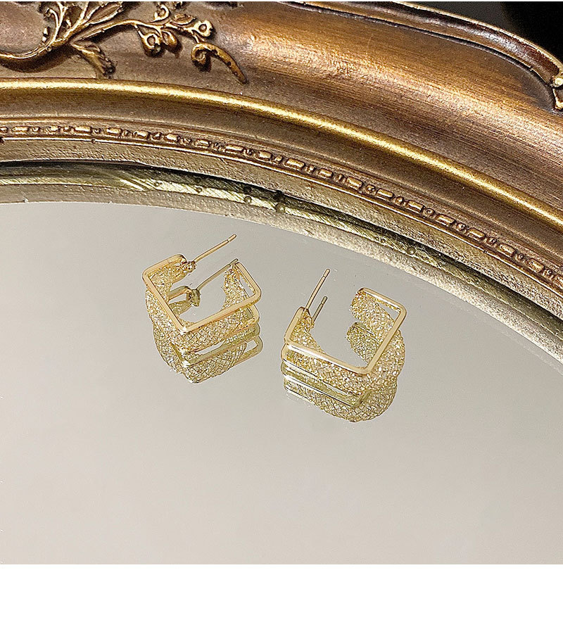 Luxurious Geometric Copper Plating Zircon Earrings 1 Pair