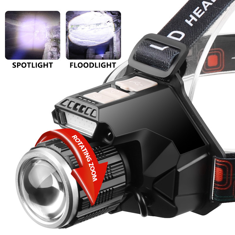 Cross-border New White Laser Ultra-long Range Multi-functional Outdoor Wide-angle Zoom Ultra-bright Waterproof Long_desvips.com