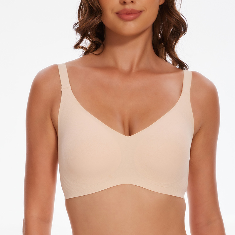 Transfronterizos exclusivos para el comercio exterior sin anillo de acero gelatina sin marca ropa interior gran pecho grande sujetador de tamaño único independiente Amazon