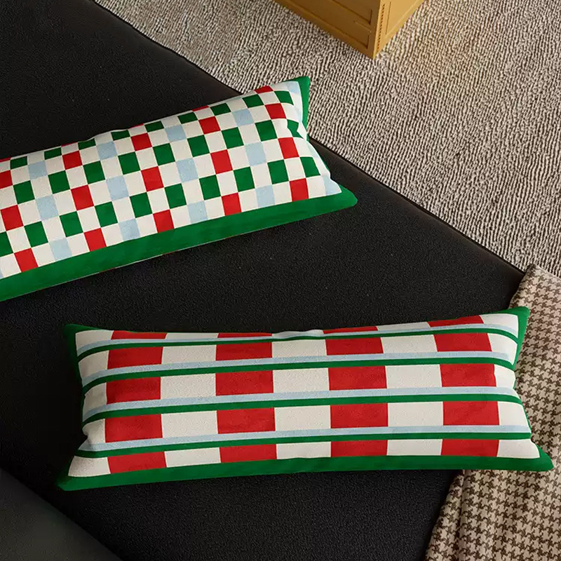 Estilo moderno estricto almohada larga sofá de sala de estar sensación de atmósfera universal almohada de cintura almohada cojín de coche siesta