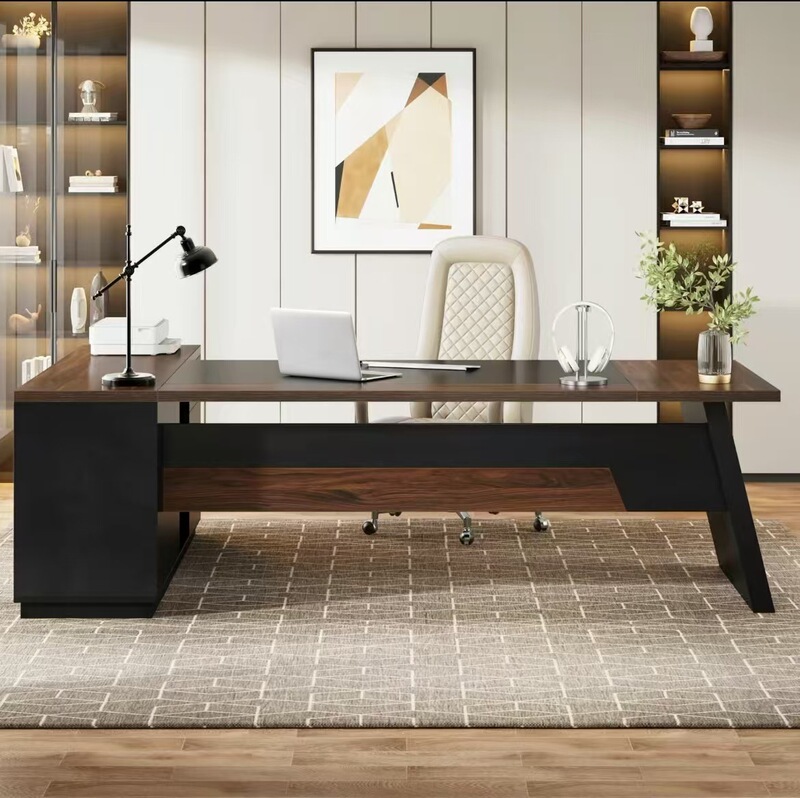 Cross-Border Executive Desk with Drawers, Large Home Office Desk and File Cabinet Cross-Border Executive Desk with Drawers, Large Home Office Desk and File Cabinet