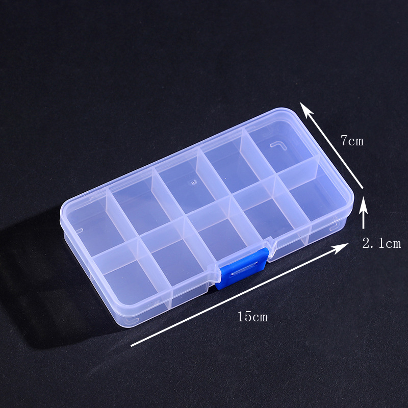 24-rejilla de plástico translúcido caja de almacenamiento multi-rejilla de escritorio caja de almacenamiento de artículos diversos DIY rejilla de uñas caja de la joyería de Ventas Directas