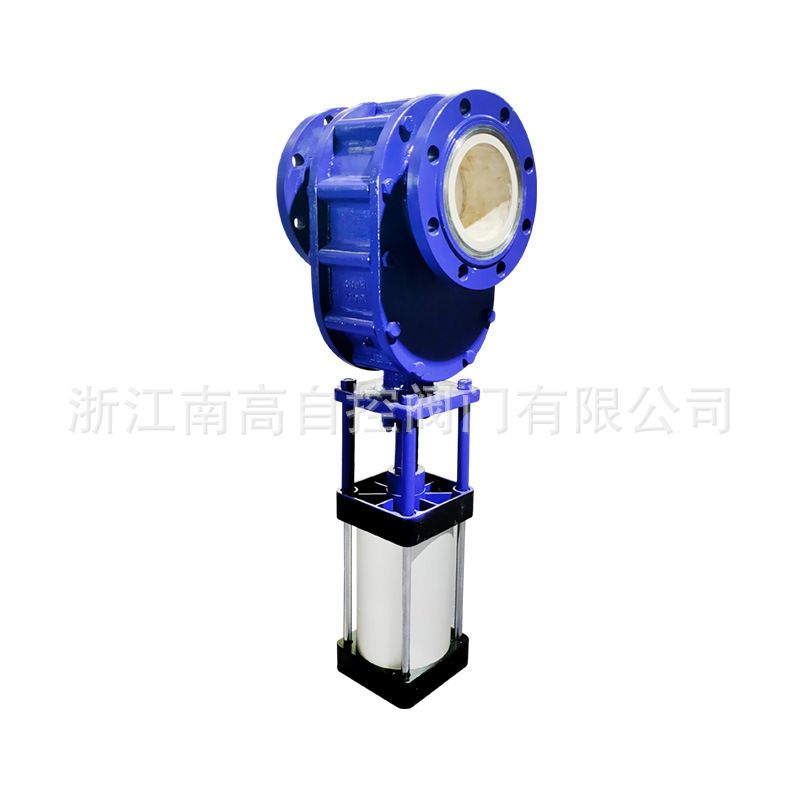 Z644Y-16C 气动双闸板碳化钨出料阀 DN150 气动平行双闸板闸阀