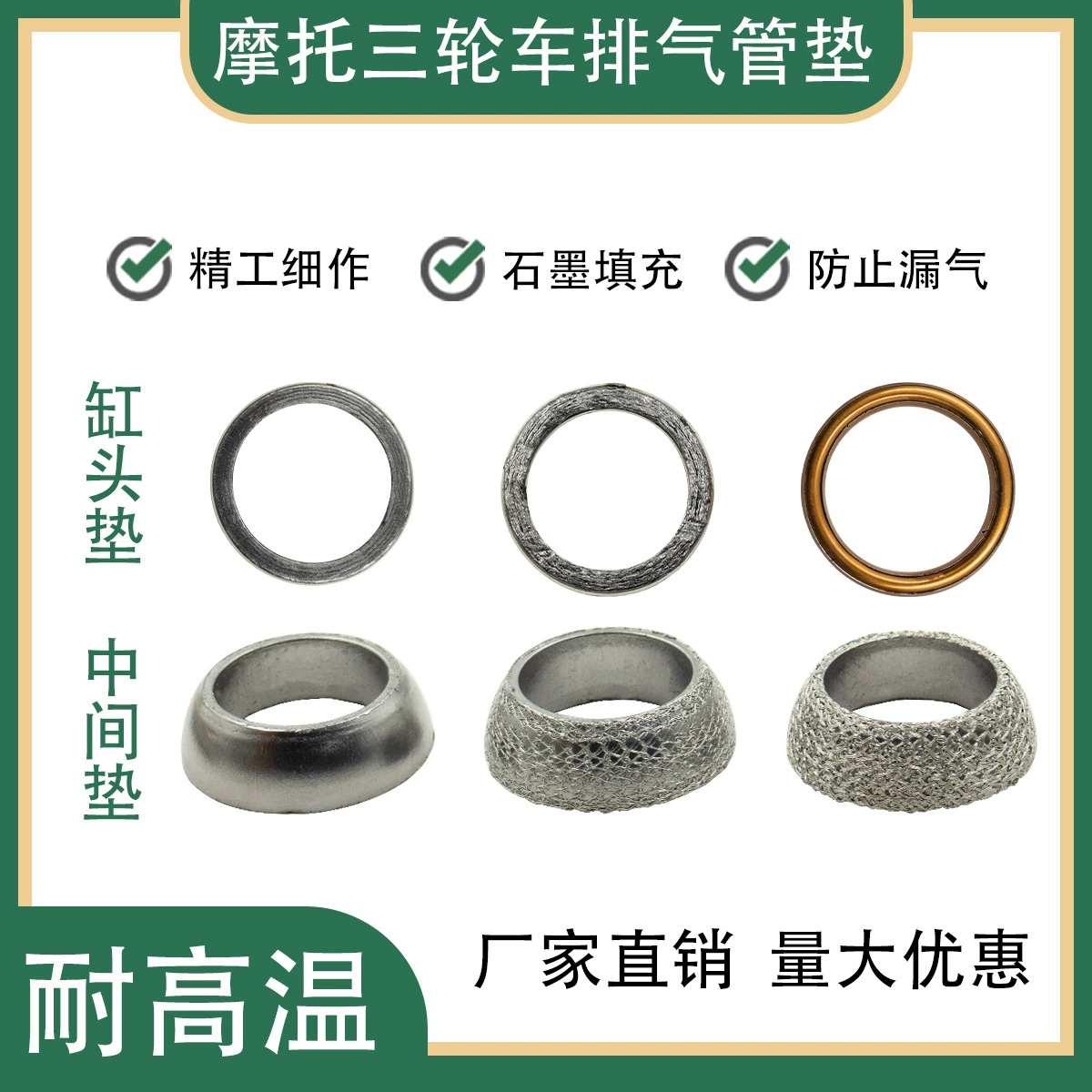 Мотоцикл трехколесный велосипед выхлопная труба накладка головки блока цилиндров глушитель средняя накладка уплотнительная прокладка коническая Накладка аксессуары для шарового коврика