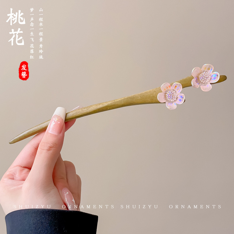 Orquídea de estilo antiguo broche de orquídea de franela nuevo estilo chino de primavera adornamiento de cabello temperamento disco broche de cabello simple broche nicho tocado