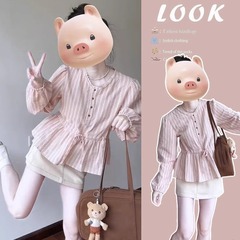 入春慵懒风穿搭女2025新款减龄条纹衬衫上衣显瘦百搭短裙两件套装