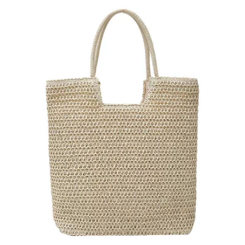 Capacious straw one-shoulder bag, beach handheld shoulder bag for leisure for traveling, Korean style