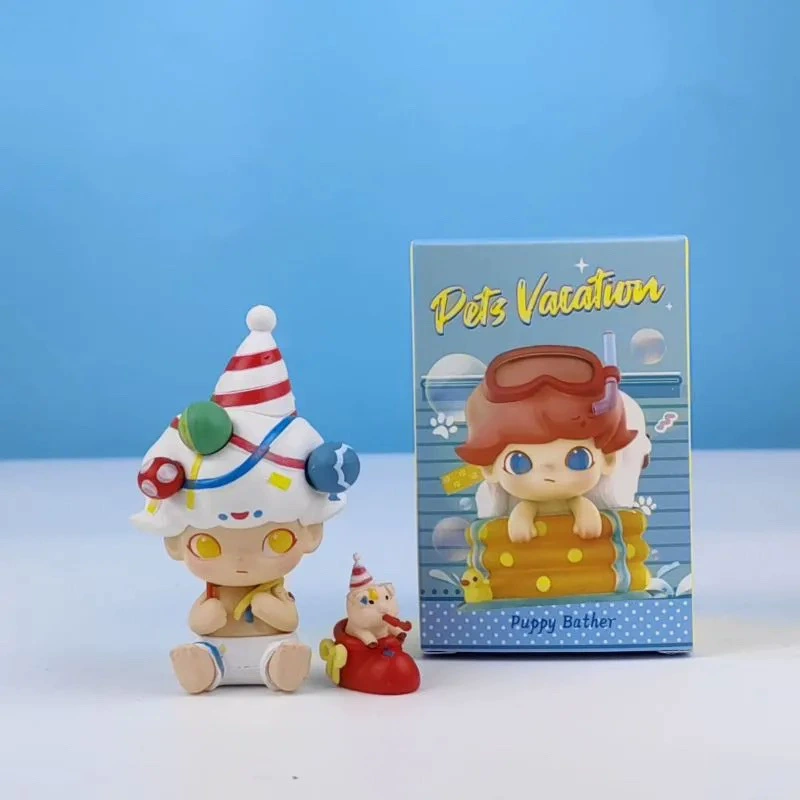 Pop Mart блайнд-бокс Dimoo Pet Holiday серия, фигурка-автомобиль, украшение, подарочная кукла в блайнд-боксе