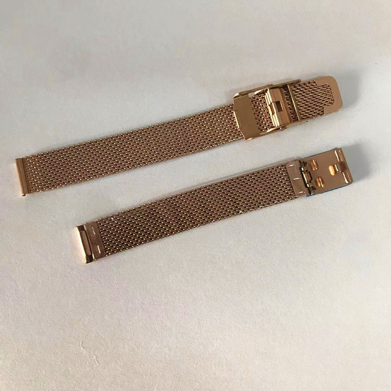 (2개) 시계 액세서리 블랙 골드 남성과 여성의 대체 시계 스트랩 금속 메쉬 스트랩 스틸 스트랩 남성 및 여성 시계 체인