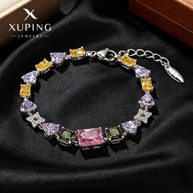 Xuping colección de lujo ligera pulsera geométrica de mujeres sencillas de alta calidad elegante joyería de moda diaria