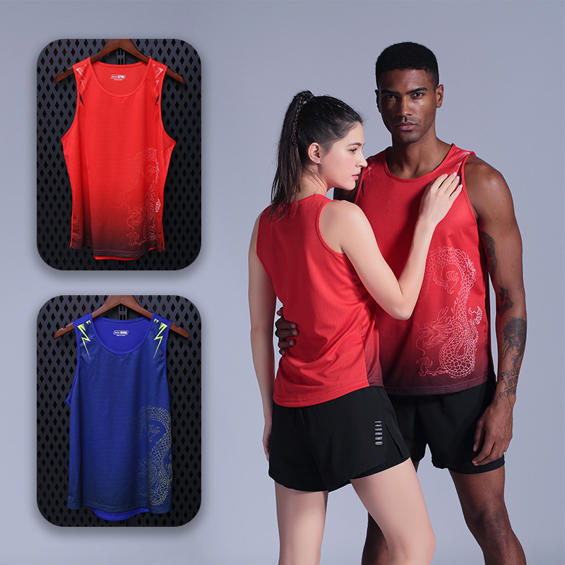 Running clothes Track and field Bodybuilding vest match lovers new pattern fashion Morning run Quick drying outdoors motion Marathon train