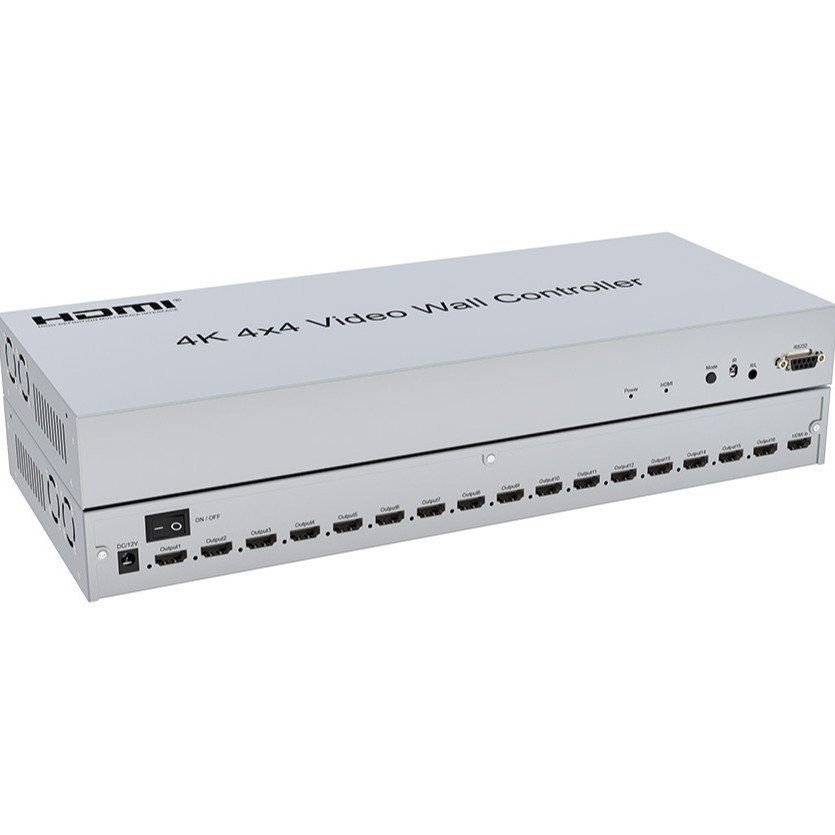 厂家4K 4*4hdmi屏幕拼接控制处理器1进16出拼接器4*4带音频4k30hz