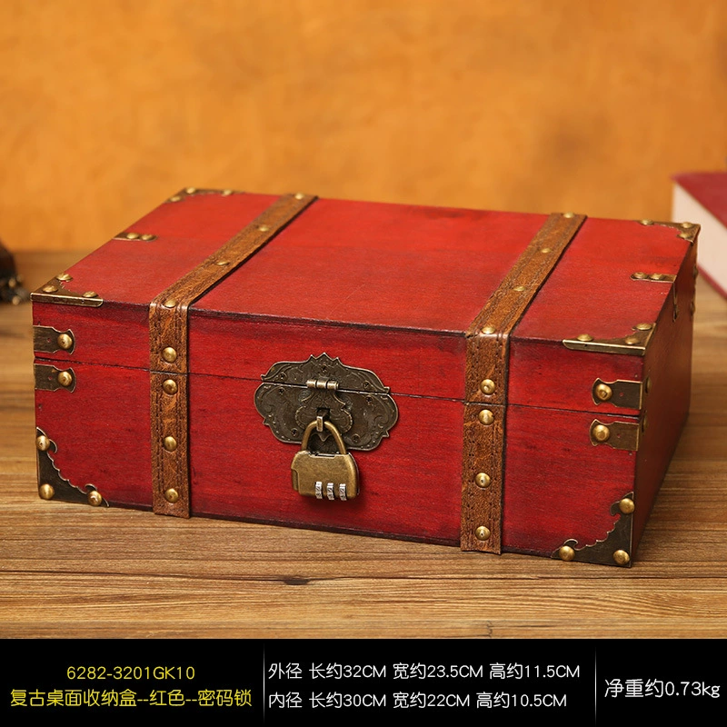 Retro wooden table storage box, wooden box