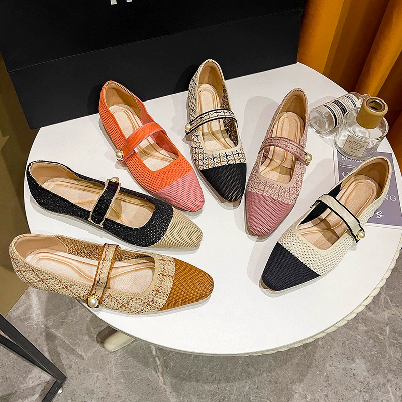 Японская летняя обувь, вязанные туфли, стиль Chanel