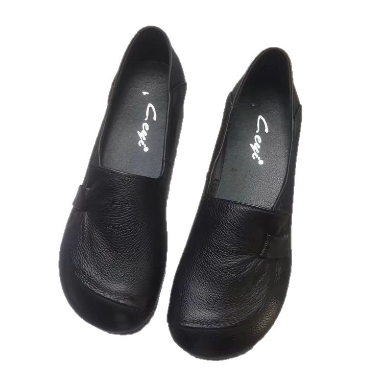 2026 zapatos de soltero de mujer de verano, zapatos de cuero suave, zapatos planos cómodos, zapatos de mujer de edad media y vieja, pies anchos y pedales