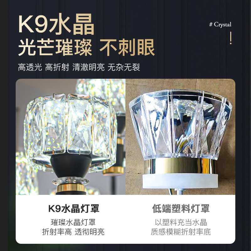 轻奢水晶客厅吊灯2025新款简约现代大气卧室灯饰中山灯具套餐批发|undefined
