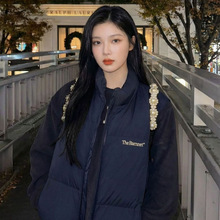 现货2025冬季新款韩国东大门八奶宽松立领90鸭绒羽绒服马甲外套女