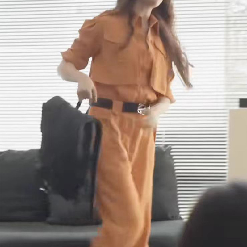 Fashion Elegant Long-sleeved Overalls High Waist Pants Spring and Autumn New Loose Korean Casual Pants for Women