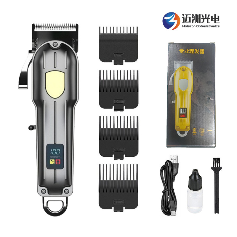 Cortadora de Pelo Recargable con Batería de Litio, Éxito de Ventas Transfronterizo, con Pantalla LCD para Uso Doméstico y en Salón, Cortadora de Pelo Eléctrica Profesional
