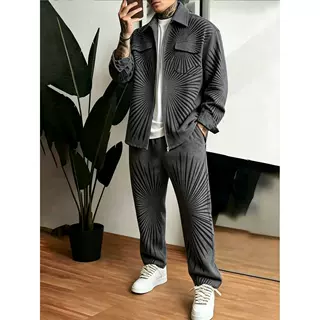Y2亚马逊TK48小时发货Lazada跨境服装3d数码印男士外套套装